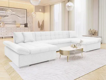 Dewitt U-formad 5-sits Bäddsoffa med förvaring - vit - Möbler - Soffa - Bäddsoffa - Hörnbäddsoffa