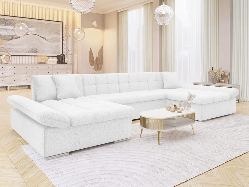 Dewitt U-formad 5-sits Bäddsoffa med förvaring - vit - Möbler - Soffa - Bäddsoffa - Hörnbäddsoffa