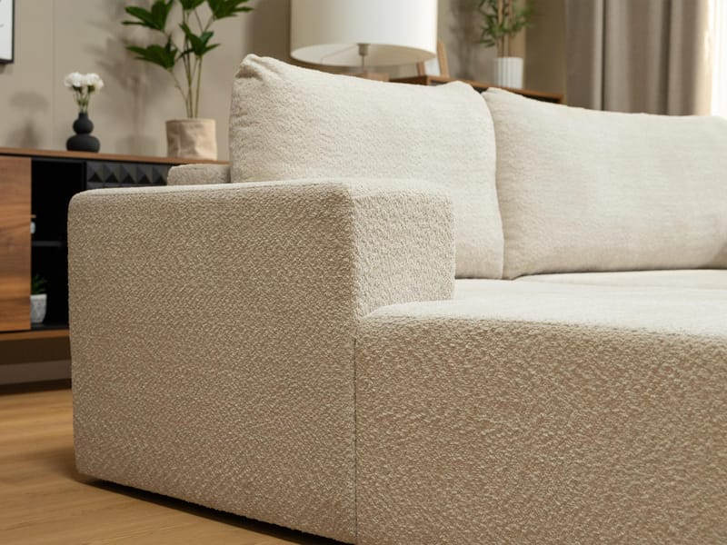 Deylor 3-sits Bäddsoffa med divan - beige - Möbler - Soffa - Bäddsoffa - Hörnbäddsoffa