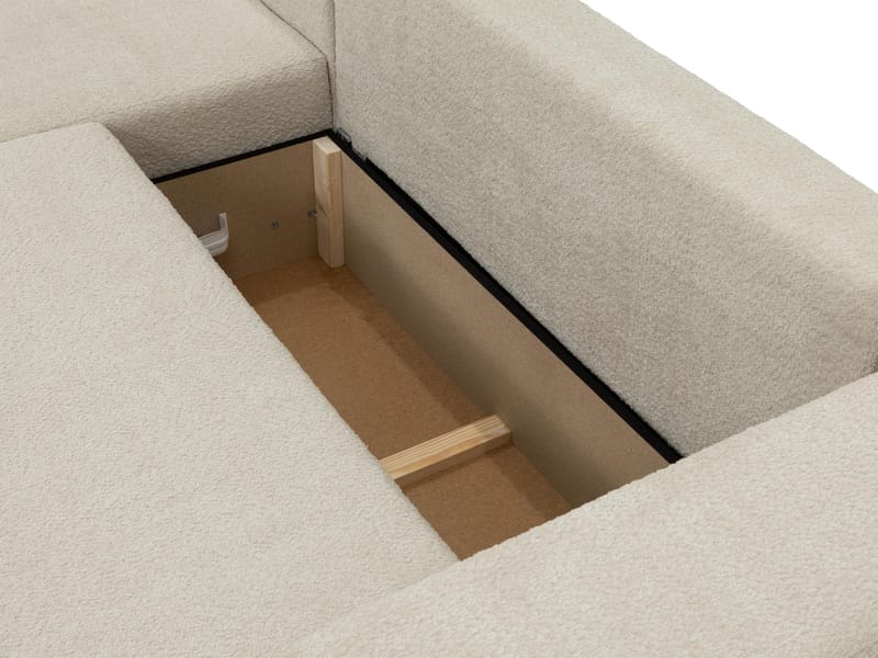 Deylor 3-sits Bäddsoffa med divan - beige - Möbler - Soffa - Bäddsoffa - Hörnbäddsoffa