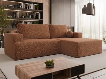 Deylor 3-sits Bäddsoffa med divan - brun - Möbler - Soffa - Bäddsoffa - Hörnbäddsoffa