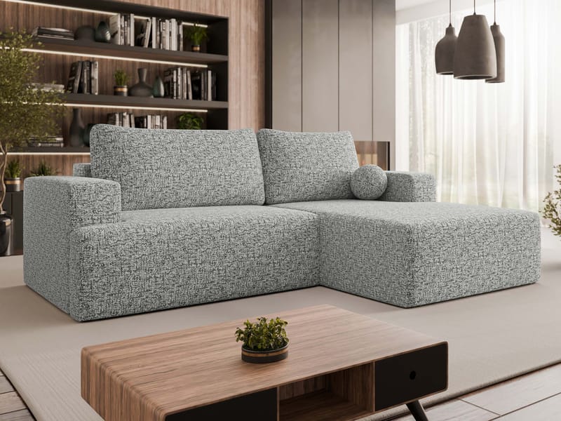 Deylor 3-sits Bäddsoffa med divan - grå - Möbler - Soffa - Bäddsoffa - Hörnbäddsoffa