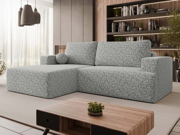 Deylor 3-sits Bäddsoffa med divan - grå - Möbler - Soffa - Bäddsoffa - Hörnbäddsoffa