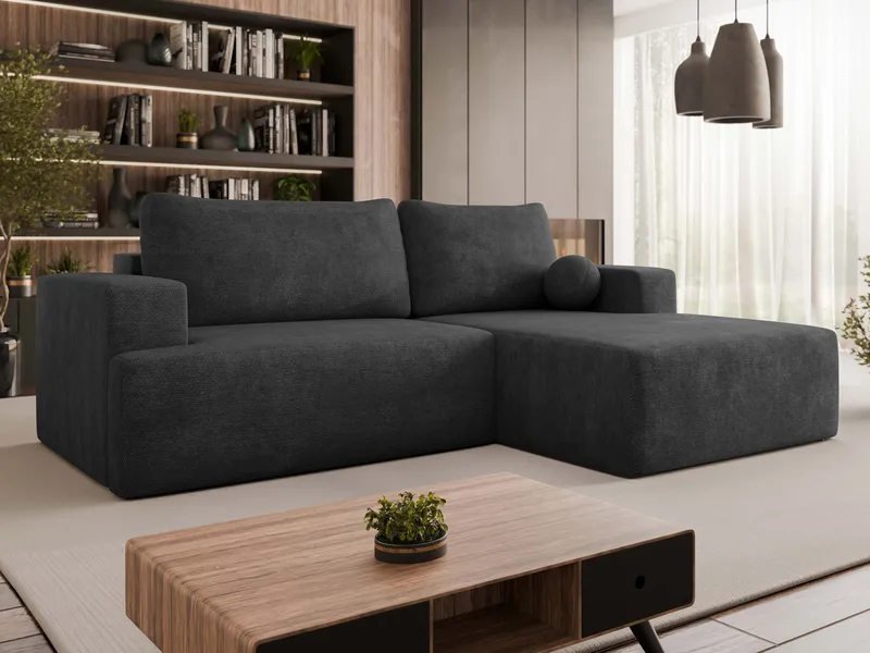 Deylor 3-sits Bäddsoffa med divan - svart - Möbler - Soffa - Bäddsoffa - Hörnbäddsoffa
