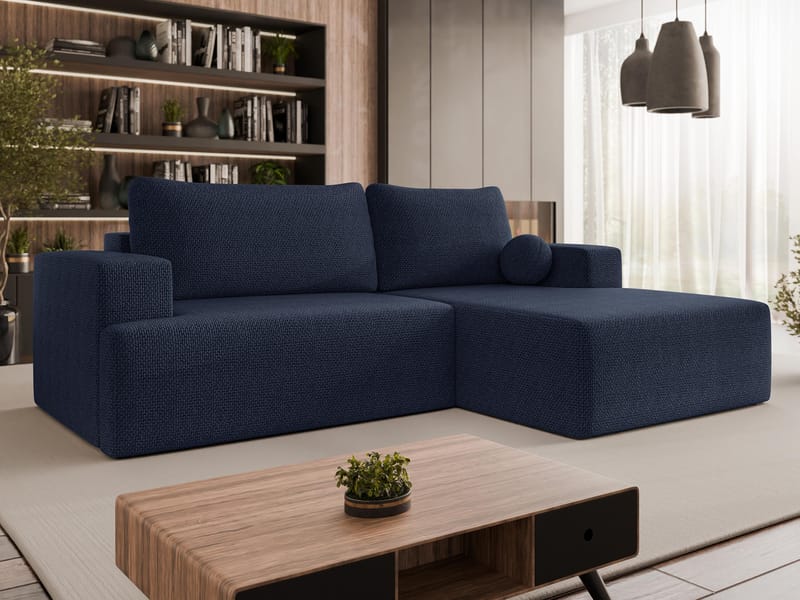 Deylor Bäddsoffa med Divan 3-sits - Blå - Möbler - Soffa - Bäddsoffa - Bäddsoffa divan