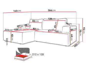 Deylor Bäddsoffa med Divan 3-sits - Brun - Möbler - Soffa - Bäddsoffa - Bäddsoffa divan