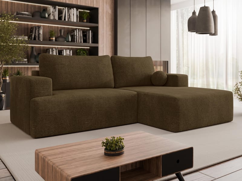 Deylor Bäddsoffa med Divan 3-sits - Brun - Möbler - Soffa - Bäddsoffa - Bäddsoffa divan