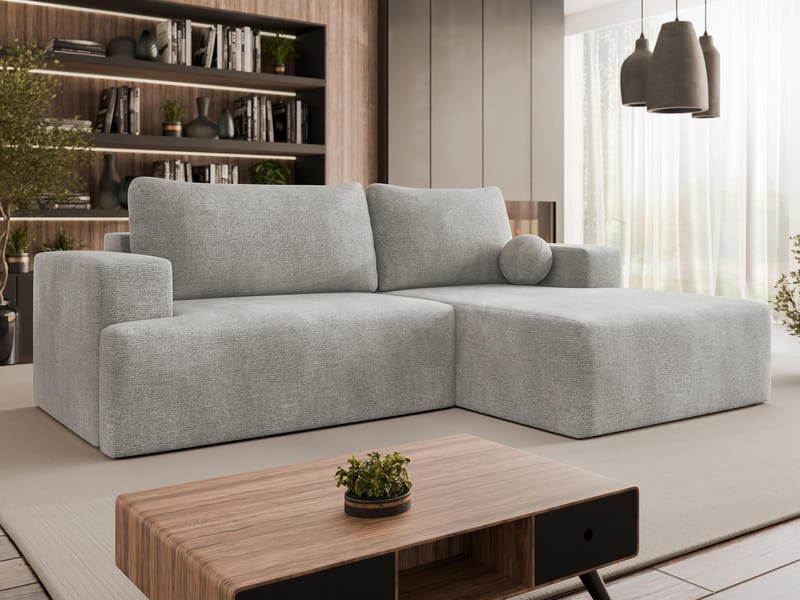 Deylor Bäddsoffa med Divan 3-sits - Grå - Möbler - Soffa - Bäddsoffa - Bäddsoffa divan