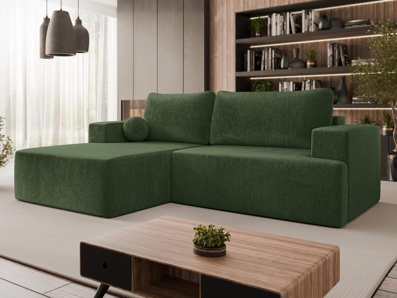 Deylor Bäddsoffa med Divan 3-sits - Grön - Möbler - Soffa - Bäddsoffa - Bäddsoffa divan