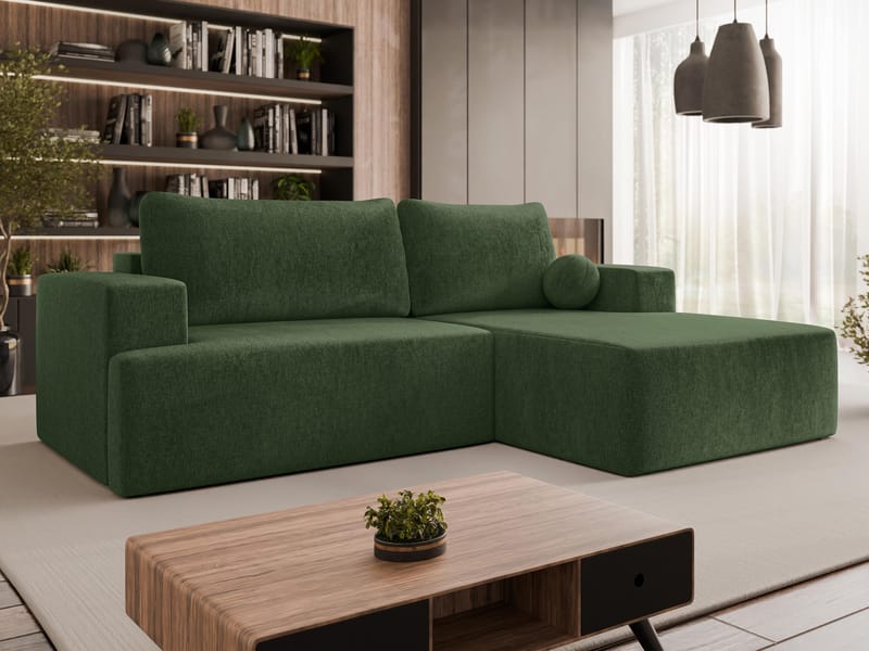 Deylor Bäddsoffa med Divan 3-sits - Grön - Möbler - Soffa - Bäddsoffa - Bäddsoffa divan