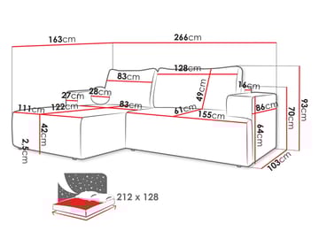 Deylor Bäddsoffa med Divan 3-sits - Grön - Möbler - Soffa - Bäddsoffa - Bäddsoffa divan
