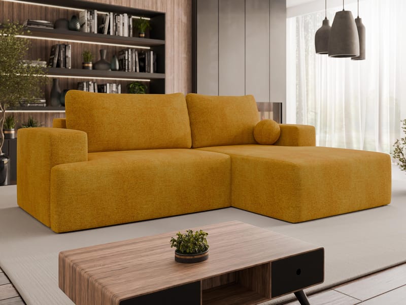 Deylor Bäddsoffa med Divan 3-sits - Gul - Möbler - Soffa - Bäddsoffa - Bäddsoffa divan