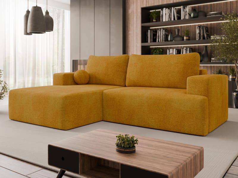 Deylor Bäddsoffa med Divan 3-sits - Gul - Möbler - Soffa - Bäddsoffa - Bäddsoffa divan