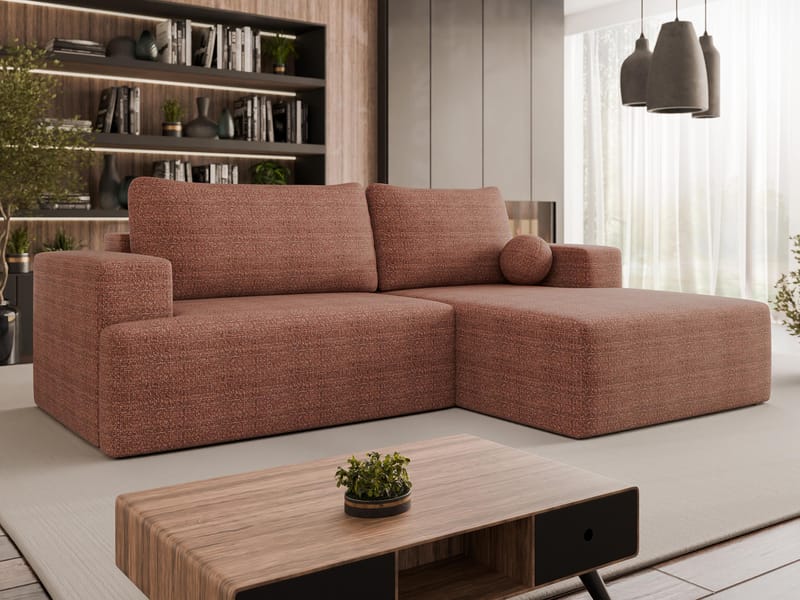 Deylor Bäddsoffa med Divan 3-sits - Rosa - Möbler - Soffa - Bäddsoffa - Bäddsoffa divan