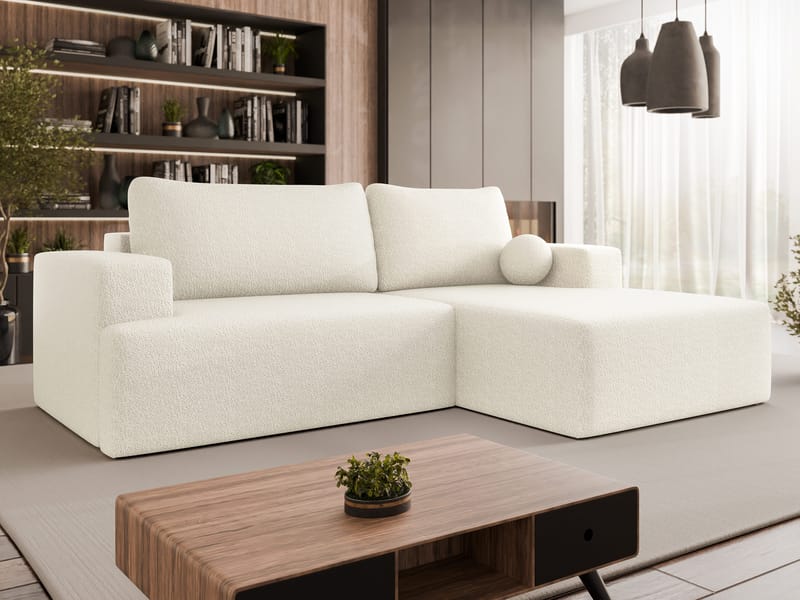 Deylor Bäddsoffa med Divan 3-sits - Vit - Möbler - Soffa - Bäddsoffa - Bäddsoffa divan