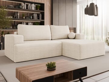 Deylor Bäddsoffa med Divan 3-sits - Vit - Möbler - Soffa - Bäddsoffa - Bäddsoffa divan