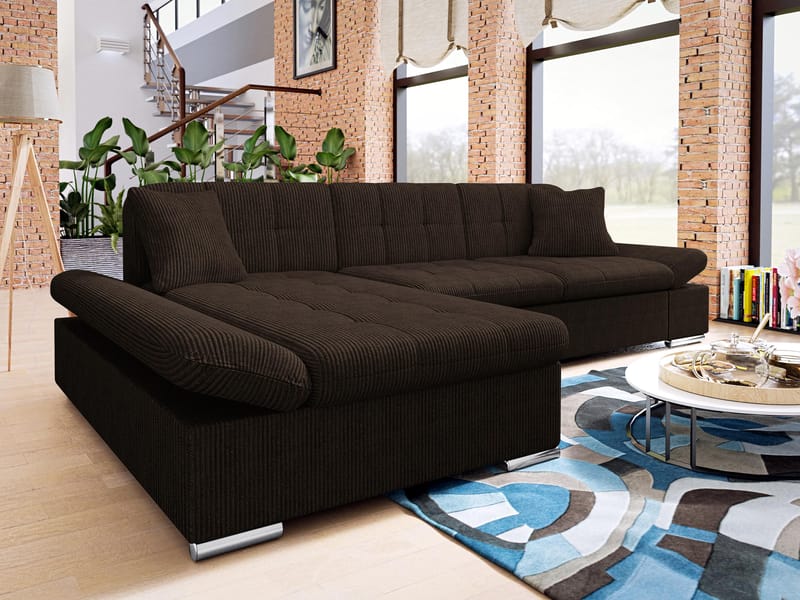 Djerra 3-sits Bäddsoffa med divan och förvaring - Möbler - Soffa - Bäddsoffa - Hörnbäddsoffa