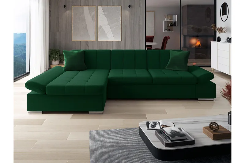 Djerra Bäddsoffa m. Divan 3-sits, Grön