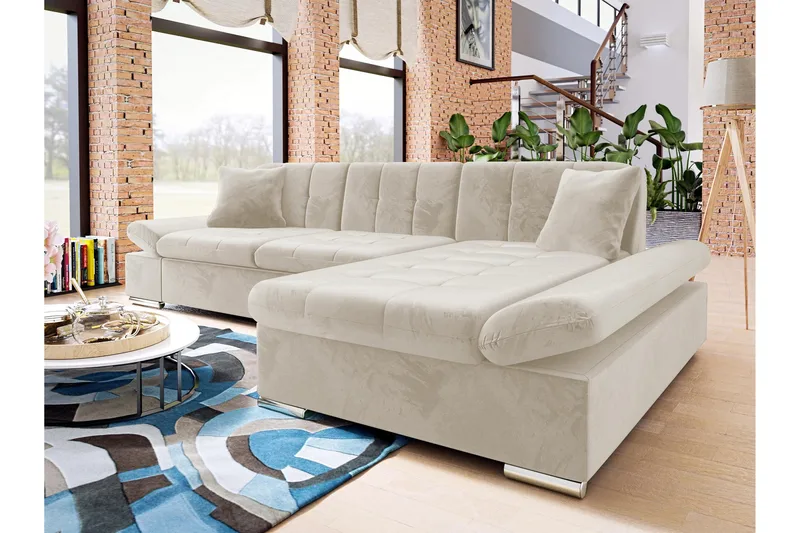 Djerra Bäddsoffa med Divan 3-sits - Beige - Möbler - Soffa - Bäddsoffa - Bäddsoffa divan