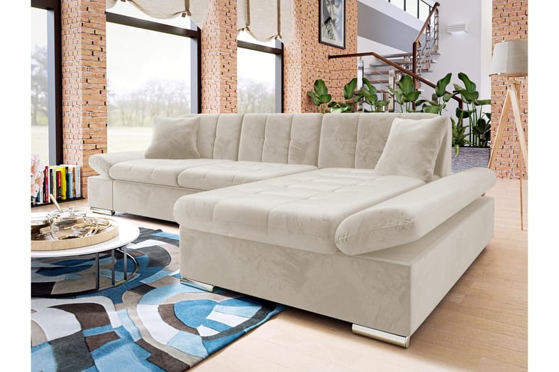 Djerra Bäddsoffa med Divan 3-sits - Beige - Möbler - Soffa - Bäddsoffa - Bäddsoffa divan