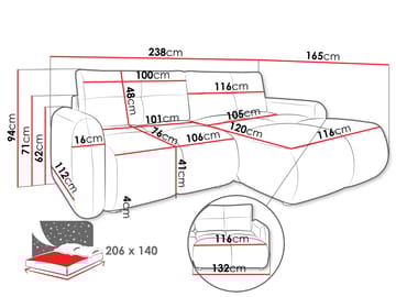 Durven Bäddsoffa 3-sits - Brun - Möbler - Soffa - Bäddsoffa - 3 sits bäddsoffa
