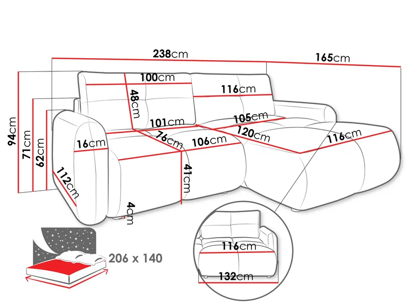 Durven Bäddsoffa 3-sits - Brun - Möbler - Soffa - Bäddsoffa - Bäddsoffa divan