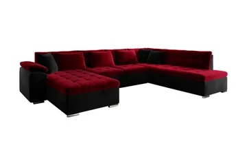 Dynir 4-sits Bäddsoffa - Röd/Svart - Möbler - Soffa - Bäddsoffa - Bäddsoffa divan