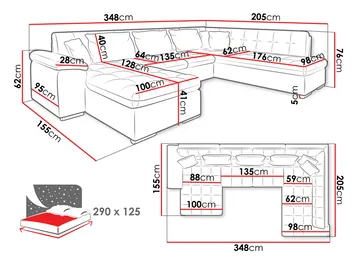 Dynir 6-sits U-Bäddsoffa med förvaring - Möbler - Soffa - Bäddsoffa - Hörnbäddsoffa