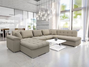 Dynir Bäddsoffa med Divan och Schäslong 5-sits - Beige - Möbler - Soffa - Bäddsoffa - Bäddsoffa divan