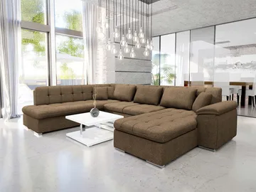 Dynir Bäddsoffa med Divan och Schäslong 5-sits - Brun - Möbler - Soffa - Bäddsoffa - Bäddsoffa divan