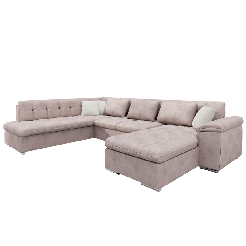 Dynir Bäddsoffa med Divan och Schäslong 5-sits - Rosa - Möbler - Soffa - Bäddsoffa - Bäddsoffa divan
