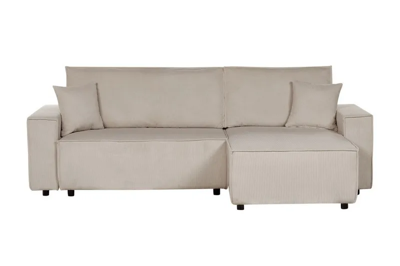 Dyshawn Hörnbäddsoffa 2-sits, Beige/Svart