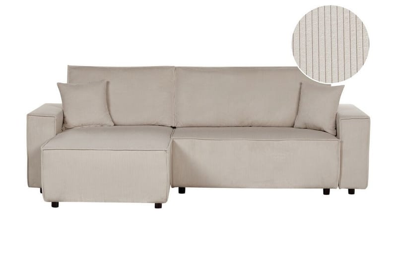 Dyshawn Hörnbäddsoffa 2-sits - Beige/Svart - Möbler - Soffa - Bäddsoffa - Bäddsoffa divan