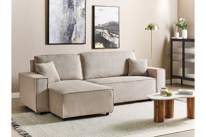 Dyshawn Hörnbäddsoffa 2-sits - Beige/Svart - Möbler - Soffa - Bäddsoffa - Bäddsoffa divan