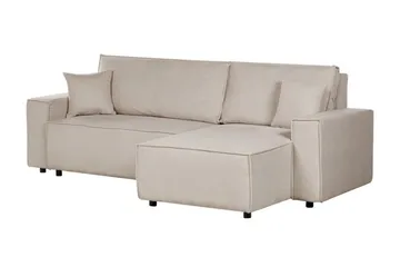 Dyshawn Hörnbäddsoffa 2-sits - Beige/Svart - Möbler - Soffa - Bäddsoffa - Hörnbäddsoffa