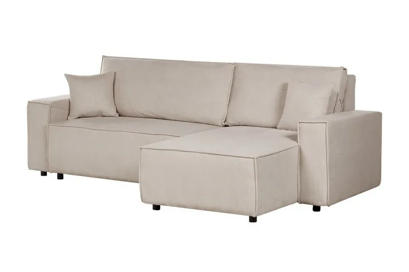 Dyshawn Hörnbäddsoffa 2-sits - Beige/Svart - Möbler - Soffa - Bäddsoffa - Hörnbäddsoffa