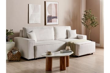 Dyshawn Hörnbäddsoffa 2-sits - Vit/Svart - Möbler - Soffa - Bäddsoffa - Bäddsoffa divan