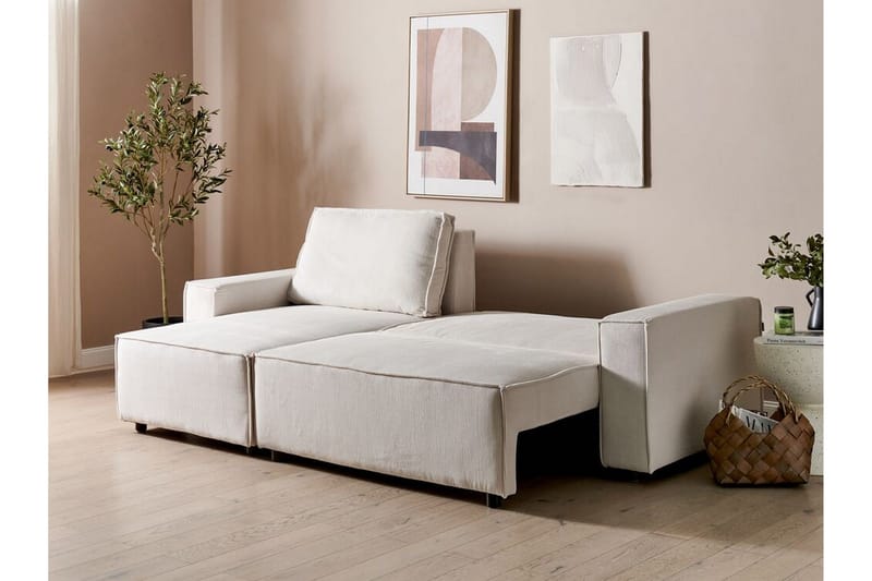 Dyshawn Hörnbäddsoffa 2-sits - Vit/Svart - Möbler - Soffa - Bäddsoffa - Bäddsoffa divan
