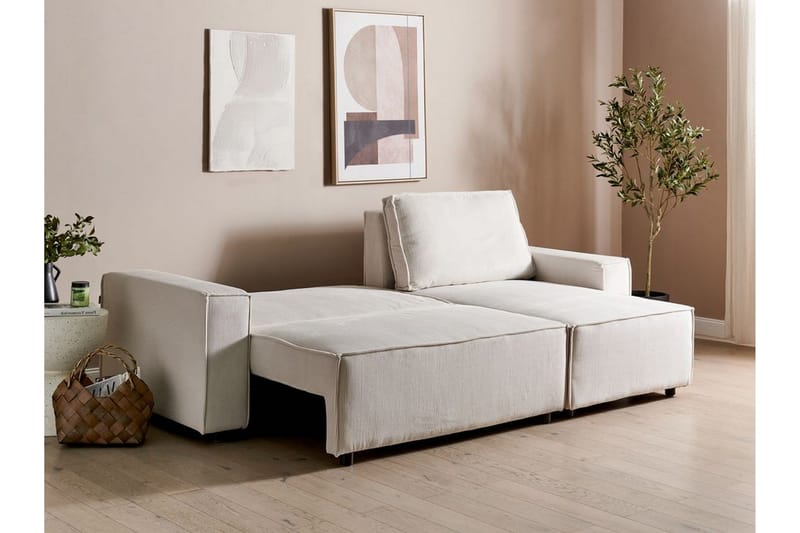 Dyshawn Hörnbäddsoffa 2-sits - Vit/Svart - Möbler - Soffa - Bäddsoffa - Bäddsoffa divan