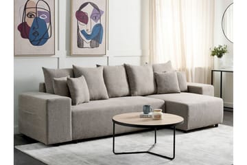 Dysis Hörnbäddsoffa 3-sits - Brun/Svart - Möbler - Soffa - Bäddsoffa - Hörnbäddsoffa