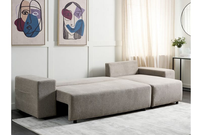 Dysis Hörnbäddsoffa 3-sits - Brun/Svart - Möbler - Soffa - Bäddsoffa - Hörnbäddsoffa