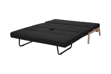 Edland 2-sits Rektangulär Bäddsoffa Fällbar 152 cm i Tyg med Träben - Svart - Möbler - Soffa - Bäddsoffa - Futon - Futon soffa
