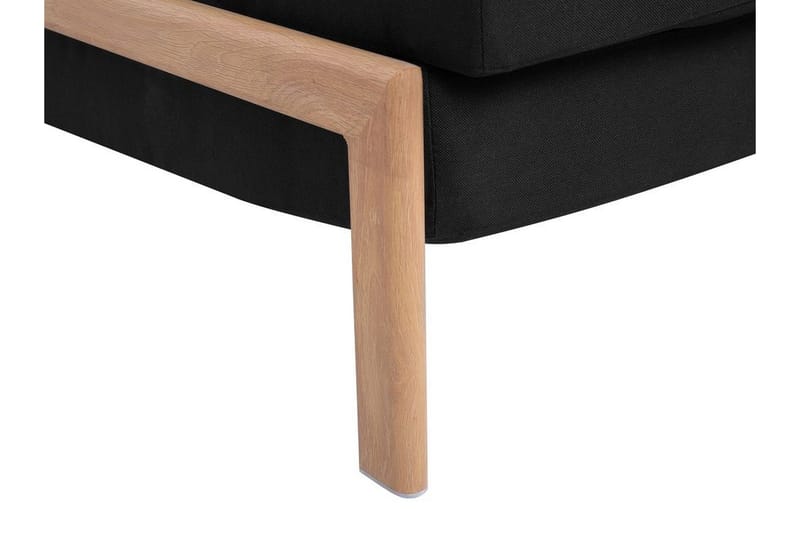 Edland 2-sits Rektangulär Bäddsoffa Fällbar 152 cm i Tyg med Träben - Svart - Möbler - Soffa - Bäddsoffa - Futon - Futon soffa