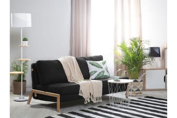 Edland 2-sits Rektangulär Bäddsoffa Fällbar 152 cm i Tyg med Träben - Svart - Möbler - Soffa - Bäddsoffa - Futon - Futon soffa