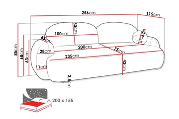 Efrem Bäddsoffa 3-sits - Beige - Möbler - Soffa - Bäddsoffa - 3 sits bäddsoffa