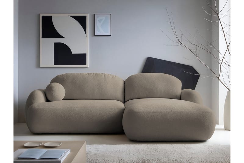 Efrem Bäddsoffa med Divan 3-sits i Bouclé - Brun - Möbler - Soffa - Bäddsoffa - Bäddsoffa divan