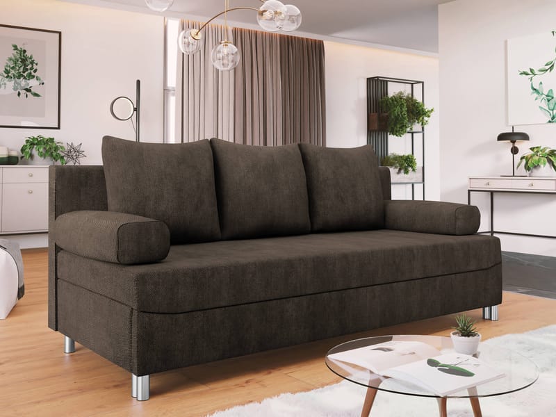 Eifion 3-sits Bäddsoffa - mörkbrun - Möbler - Soffa - Bäddsoffa - 3 sits bäddsoffa