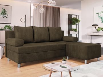 Eifion 3-sits Bäddsoffa med divan Högervänd - brun - Möbler - Soffa - Bäddsoffa - Framåtbäddad bäddsoffa