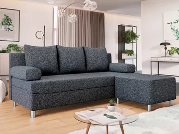 Eifion 3-sits Bäddsoffa med divan Högervänd - grå - Möbler - Soffa - Bäddsoffa - Framåtbäddad bäddsoffa
