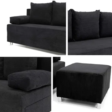 Eifion 3-sits Bäddsoffa med divan Högervänd - ljusbeige - Möbler - Soffa - Bäddsoffa - Framåtbäddad bäddsoffa